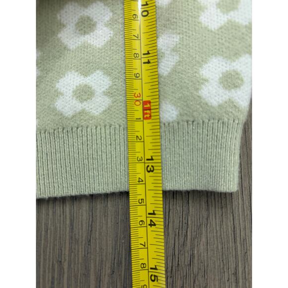 Princess Polly Green Print Mock Neck Sweater Women’s XS/S Cropped Knit - Picture 6 of 7